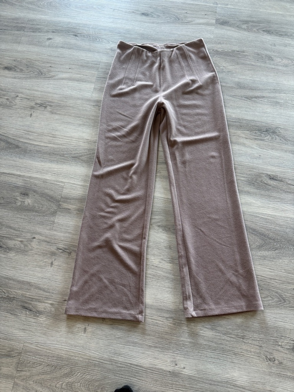 Harmony Balance Wide Leg Knit Pants in Mauve Taupe size large